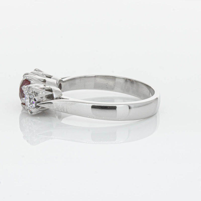 Deja Vu Platinum 1.01ct Ruby & Diamond Ring-Ring-Walker & Hall