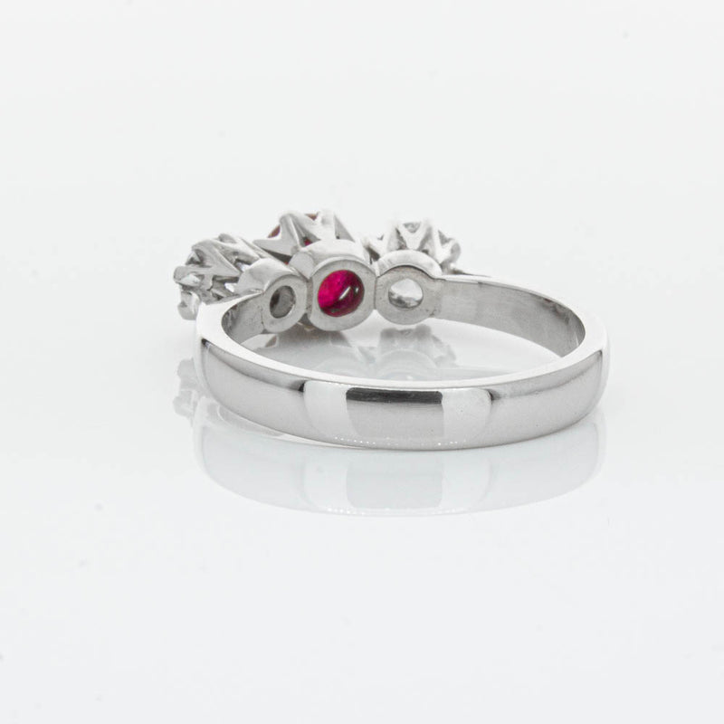 Deja Vu Platinum 1.01ct Ruby & Diamond Ring-Ring-Walker & Hall