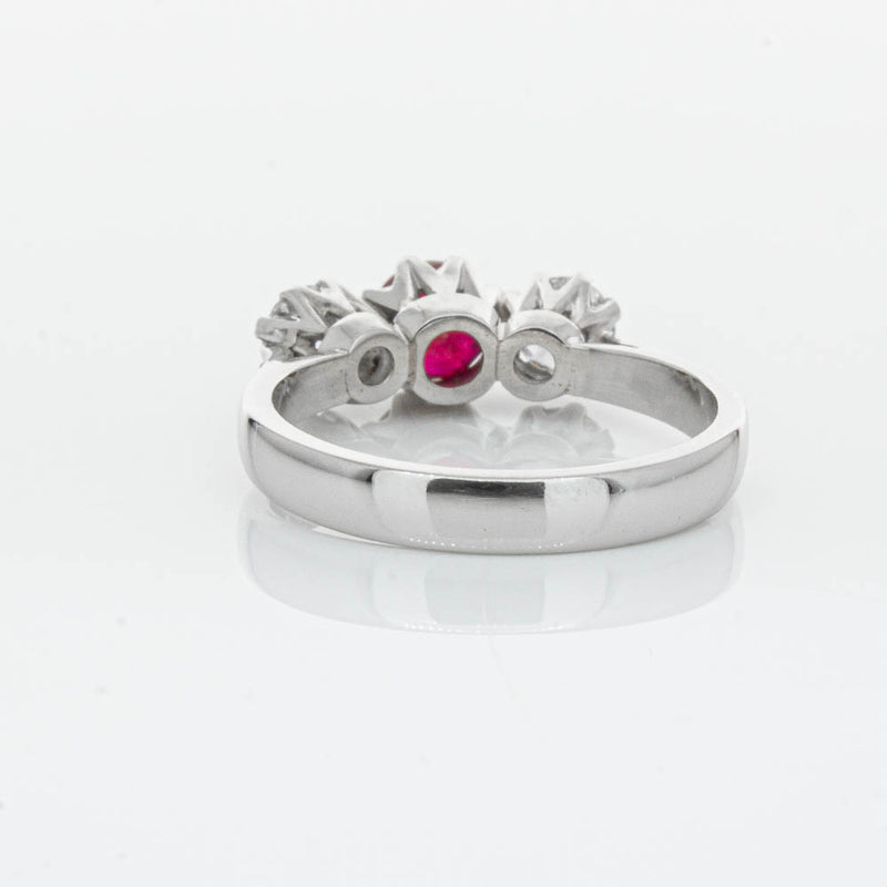 Deja Vu Platinum 1.01ct Ruby & Diamond Ring-Ring-Walker & Hall