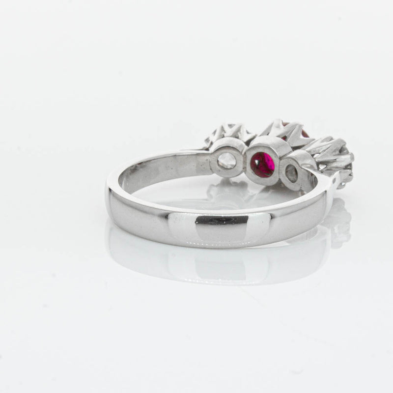 Deja Vu Platinum 1.01ct Ruby & Diamond Ring-Ring-Walker & Hall