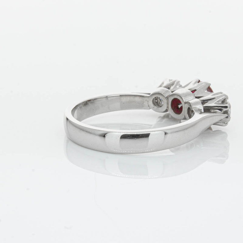 Deja Vu Platinum 1.01ct Ruby & Diamond Ring-Ring-Walker & Hall