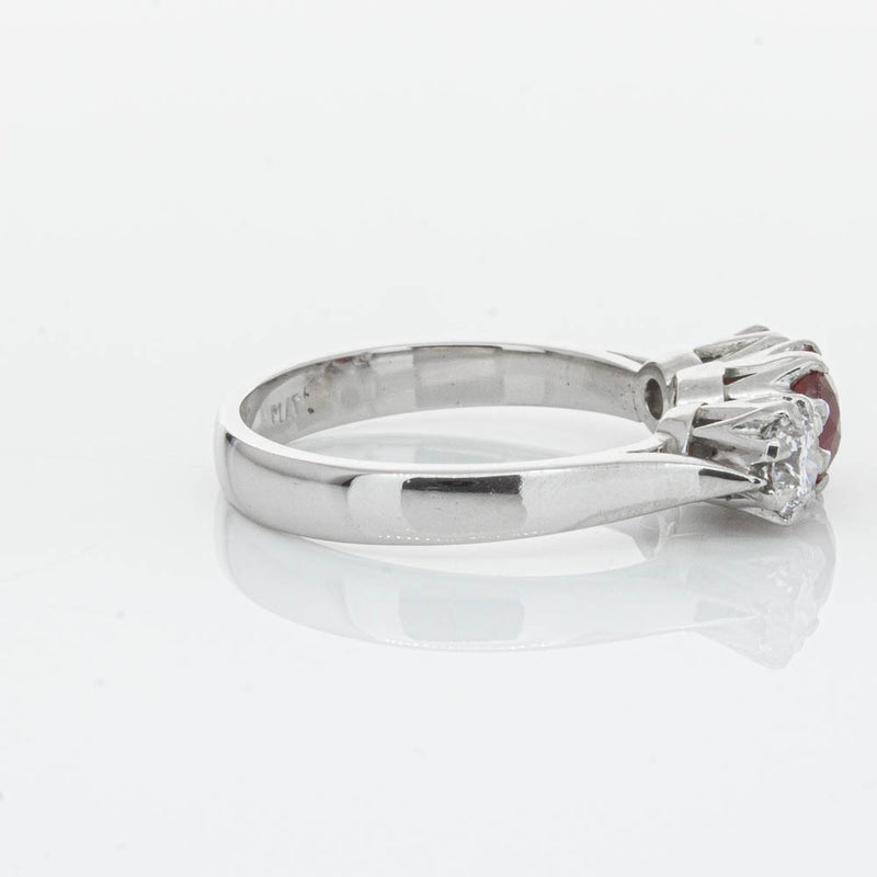 Deja Vu Platinum 1.01ct Ruby & Diamond Ring-Ring-Walker & Hall