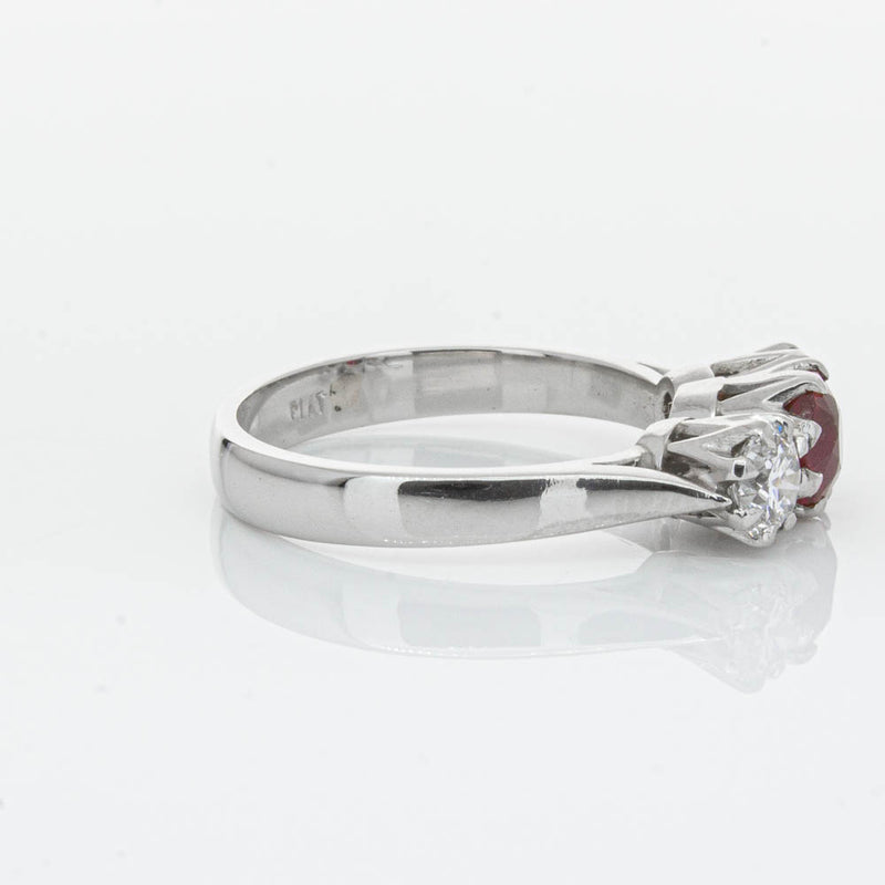 Deja Vu Platinum 1.01ct Ruby & Diamond Ring-Ring-Walker & Hall