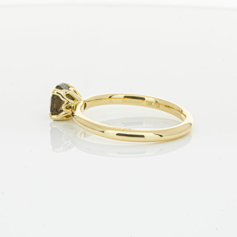 18ct Yellow Gold Smoky Quartz Mini Octavia Ring-Ring-Walker & Hall