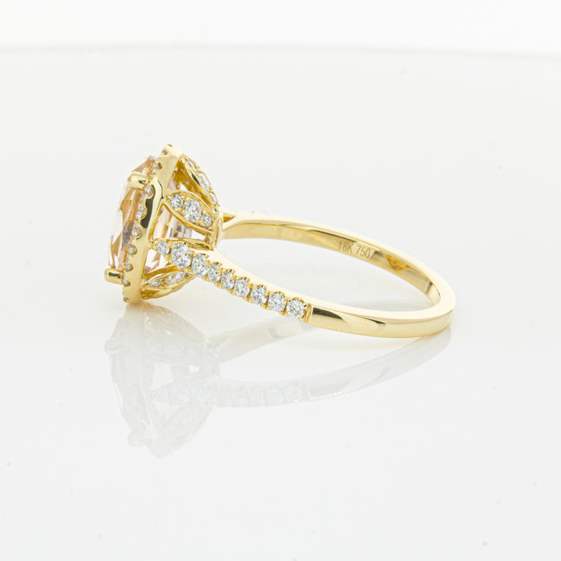 18ct Yellow Gold 4.01ct Pink Sapphire & Diamond Sierra Ring-Ring-Walker & Hall