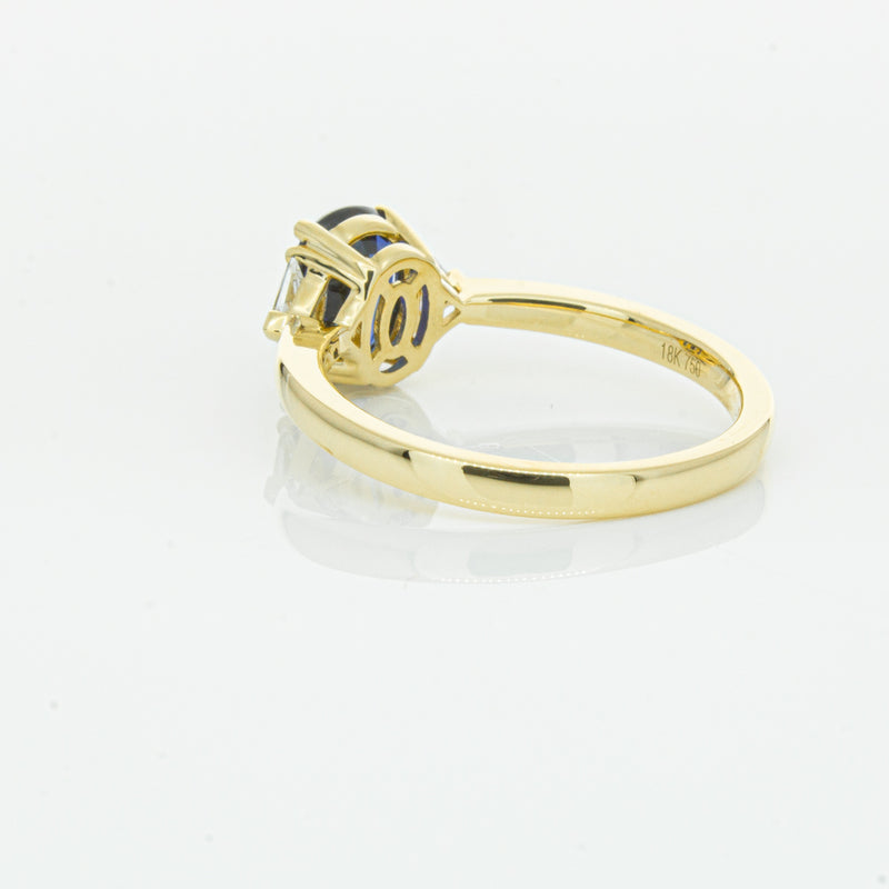 18ct Yellow Gold 1.42ct Sapphire & Diamond Ring-Ring-Walker & Hall