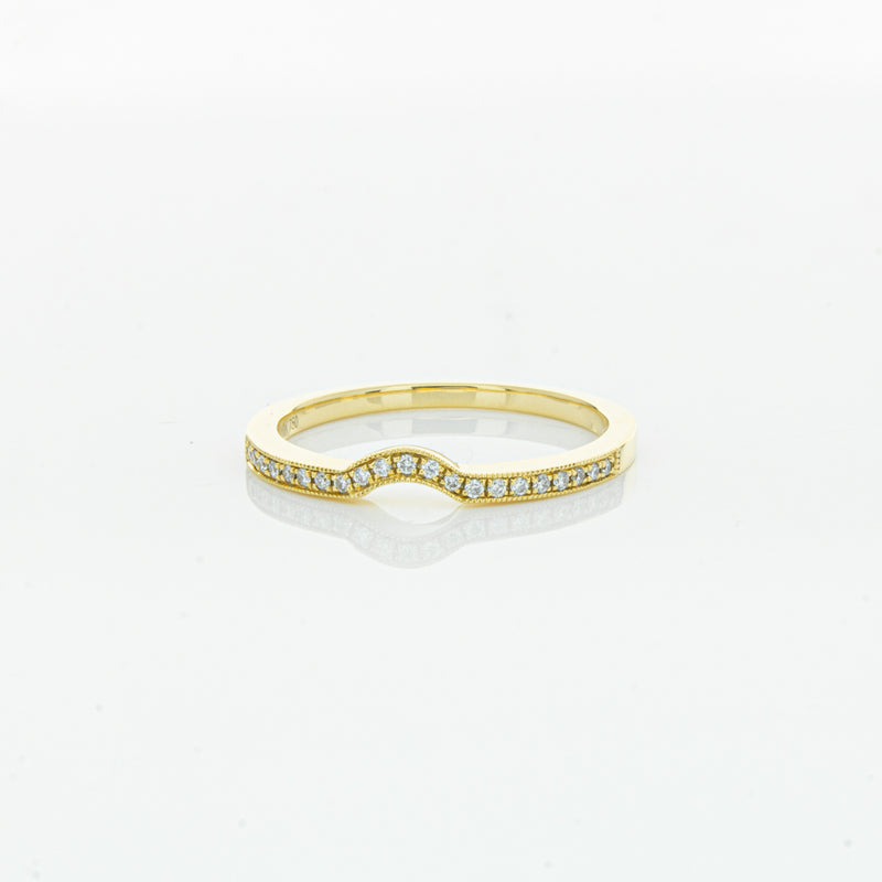 18ct Yellow Gold .08ct Diamond Eiffel Band-Ring-Walker & Hall