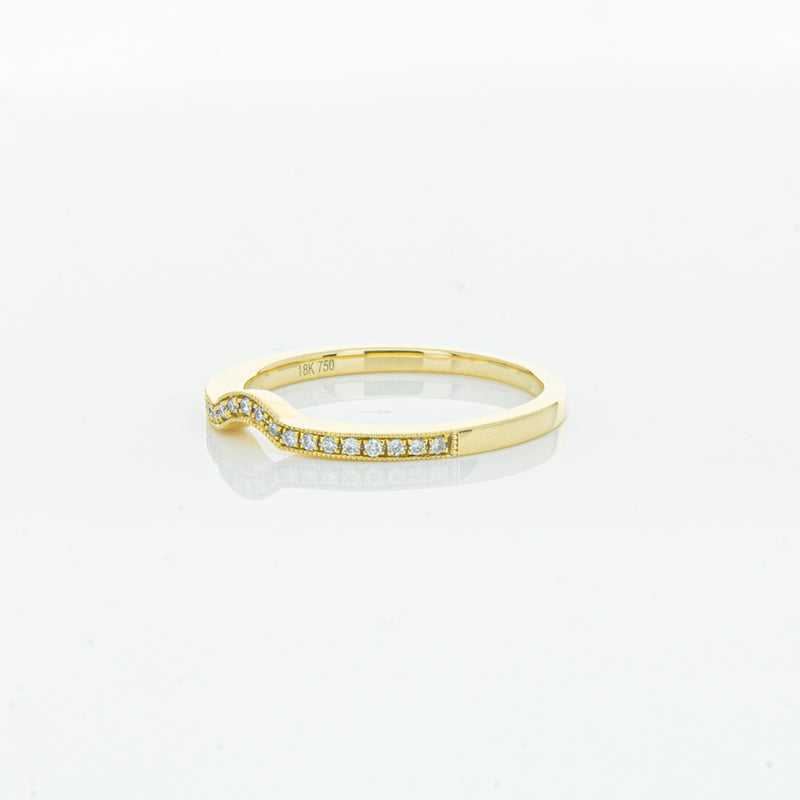 18ct Yellow Gold .08ct Diamond Eiffel Band-Ring-Walker & Hall