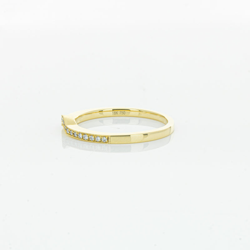 18ct Yellow Gold .08ct Diamond Eiffel Band-Ring-Walker & Hall