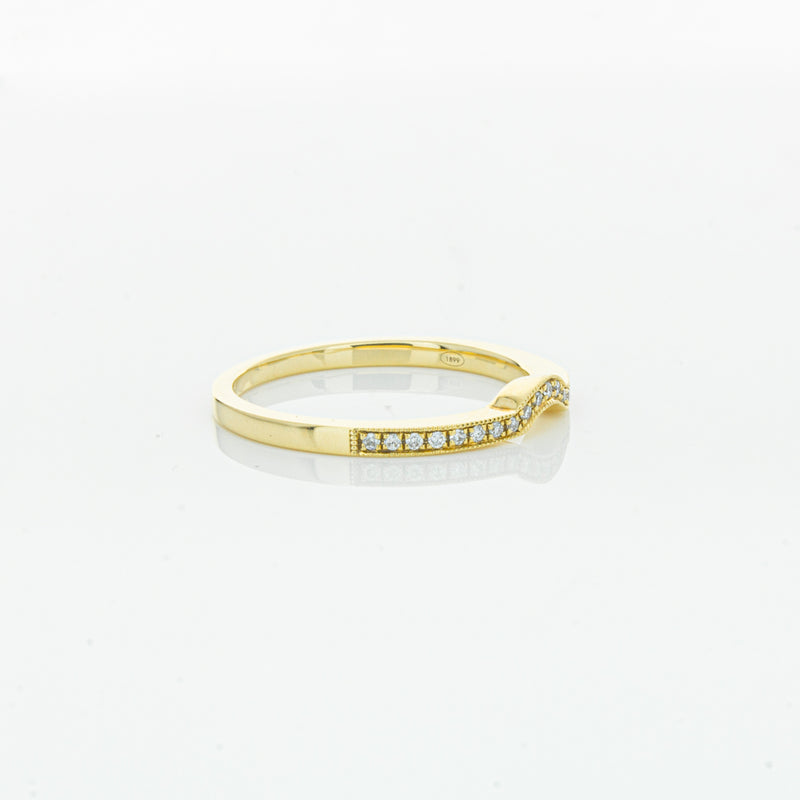 18ct Yellow Gold .08ct Diamond Eiffel Band-Ring-Walker & Hall