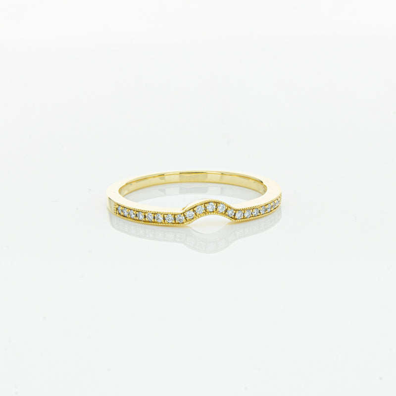 18ct Yellow Gold .08ct Diamond Eiffel Band-Ring-Walker & Hall