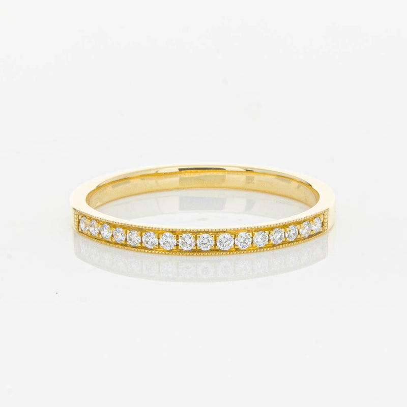 18ct Yellow Gold .12ct Diamond Aurora Band-Ring-Walker & Hall