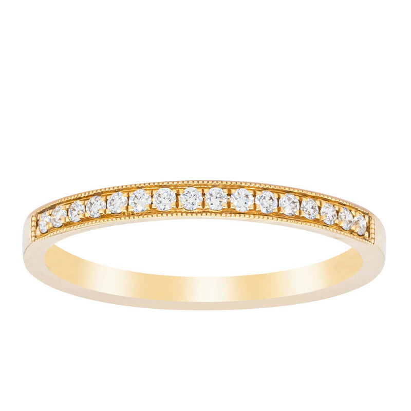 18ct Yellow Gold .12ct Diamond Aurora Band-Ring-Walker & Hall