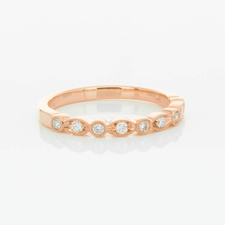 18ct Rose Gold Diamond Aura Ring-Ring-Walker & Hall