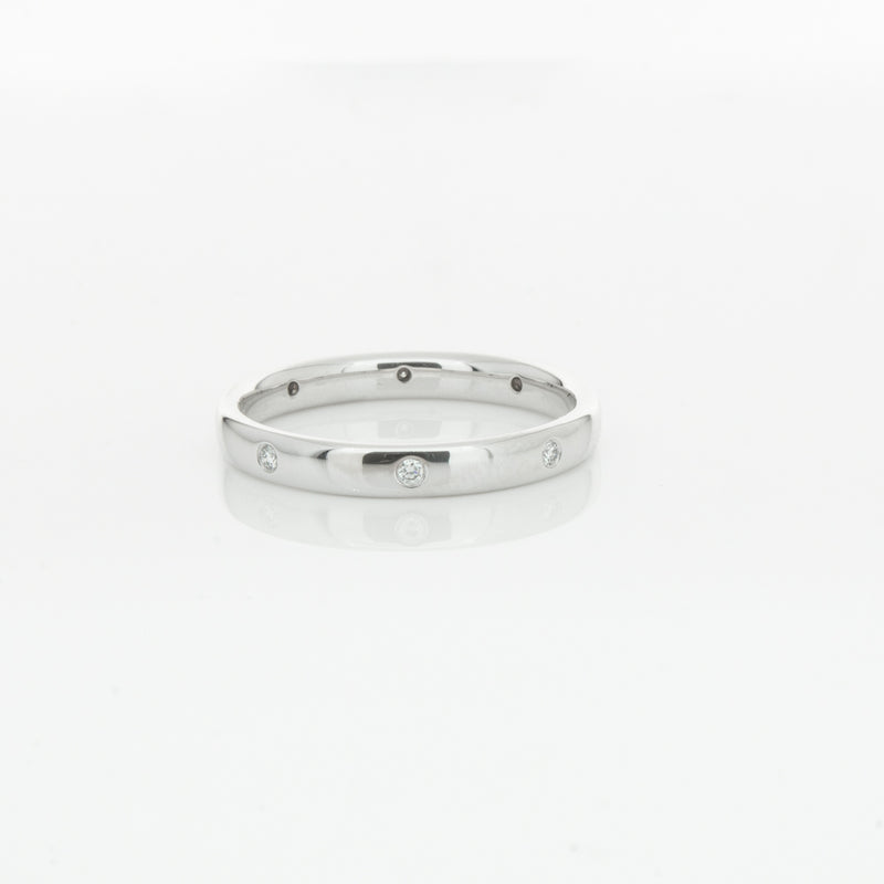 18ct White Gold .08ct Diamond Lucky Band-Ring-Walker & Hall