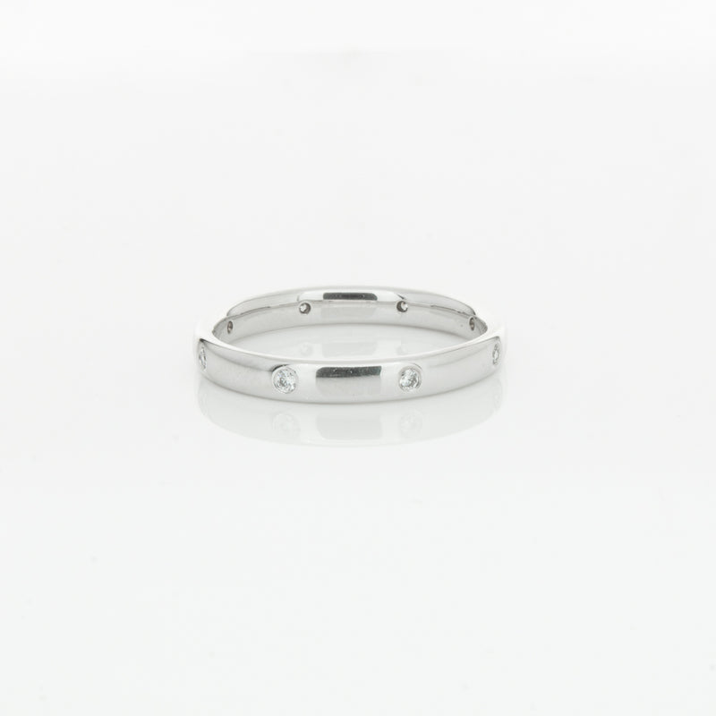 18ct White Gold .08ct Diamond Lucky Band-Ring-Walker & Hall