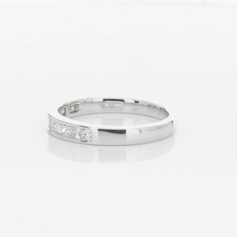 18ct White Gold .50ct Princess Cut Diamond Band-Ring-Walker & Hall