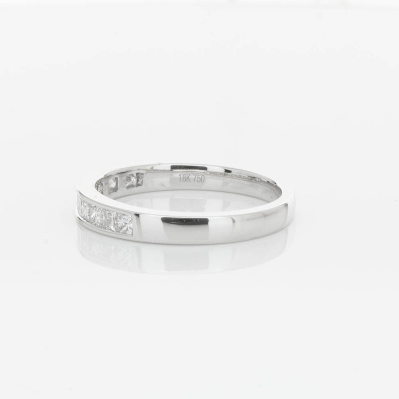 18ct White Gold .50ct Princess Cut Diamond Band-Ring-Walker & Hall