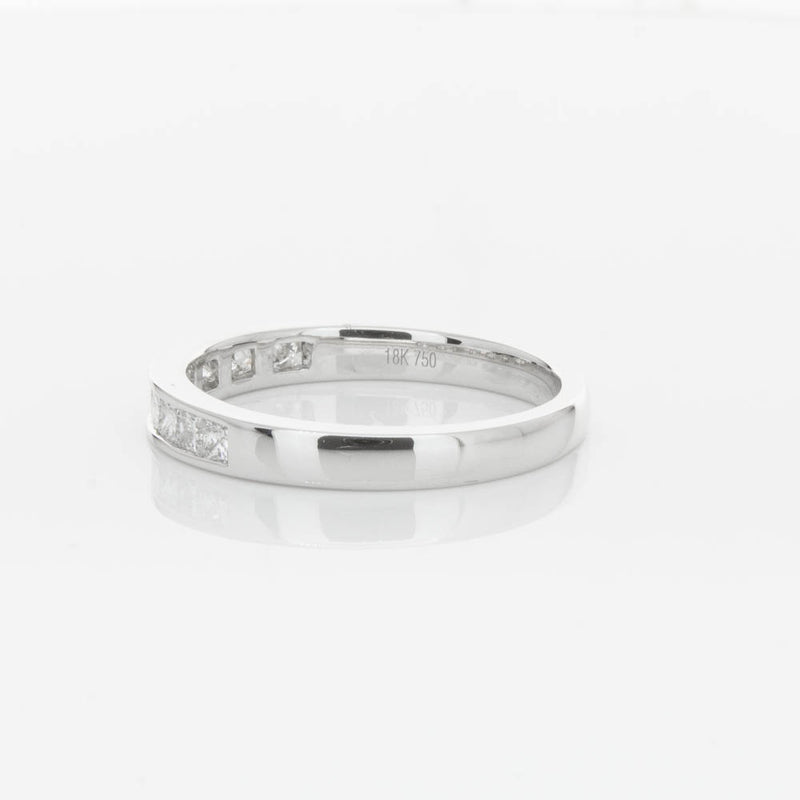 18ct White Gold .50ct Princess Cut Diamond Band-Ring-Walker & Hall