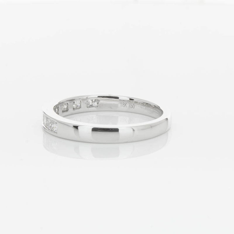 18ct White Gold .50ct Princess Cut Diamond Band-Ring-Walker & Hall