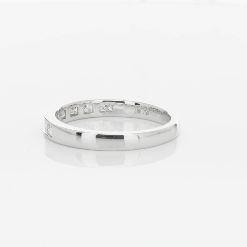 18ct White Gold .50ct Princess Cut Diamond Band-Ring-Walker & Hall