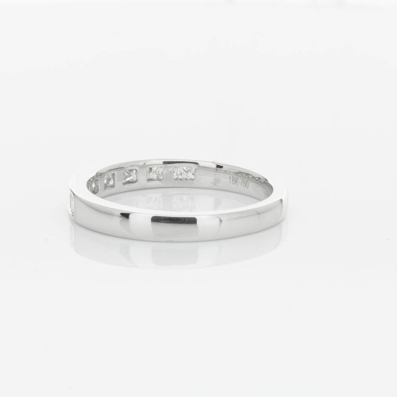 18ct White Gold .50ct Princess Cut Diamond Band-Ring-Walker & Hall