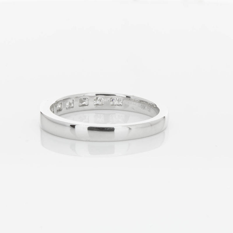 18ct White Gold .50ct Princess Cut Diamond Band-Ring-Walker & Hall