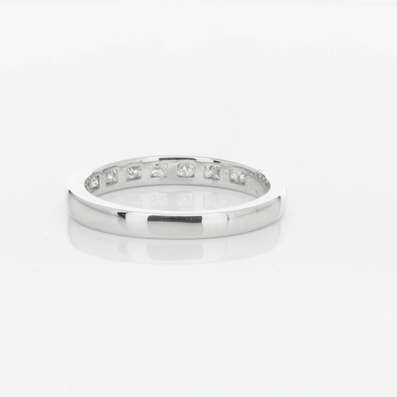 18ct White Gold .50ct Princess Cut Diamond Band-Ring-Walker & Hall