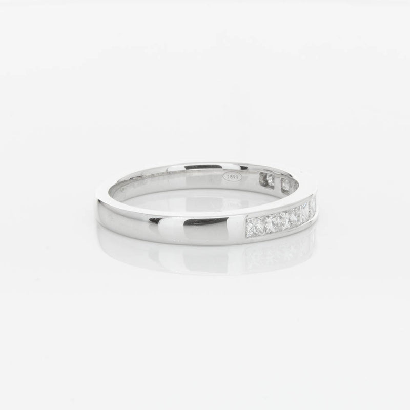 18ct White Gold .50ct Princess Cut Diamond Band-Ring-Walker & Hall