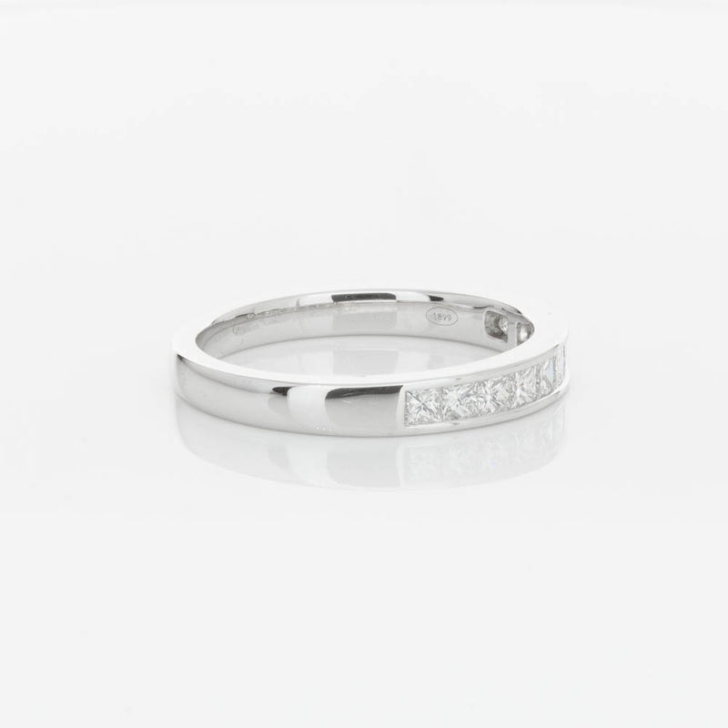 18ct White Gold .50ct Princess Cut Diamond Band-Ring-Walker & Hall