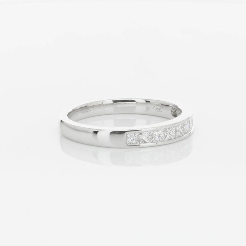 18ct White Gold .50ct Princess Cut Diamond Band-Ring-Walker & Hall