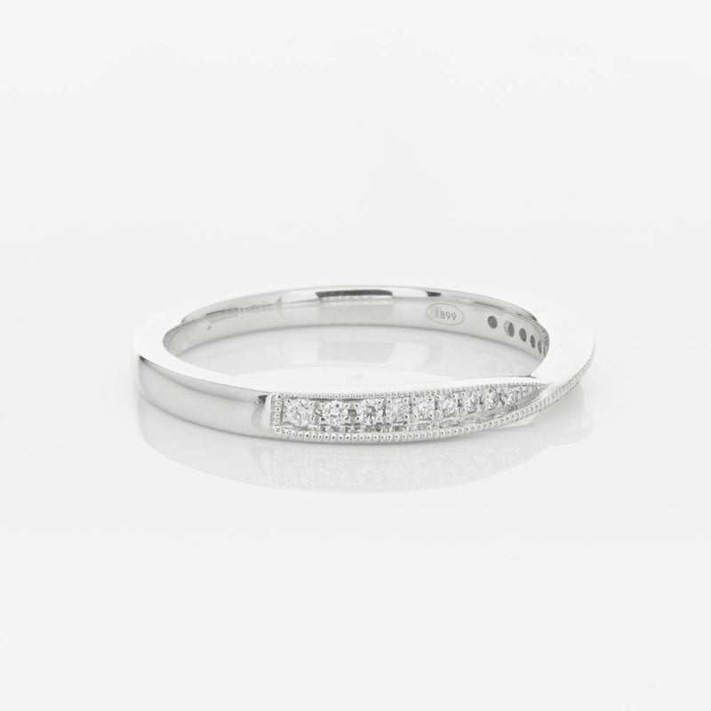 18ct White Gold .09ct Diamond Zenith Band-Ring-Walker & Hall