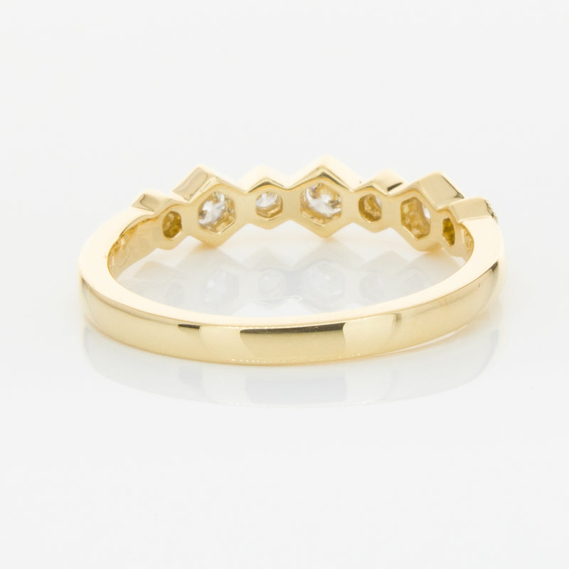 18ct Yellow Gold Diamond Deco Band-Ring-Walker & Hall
