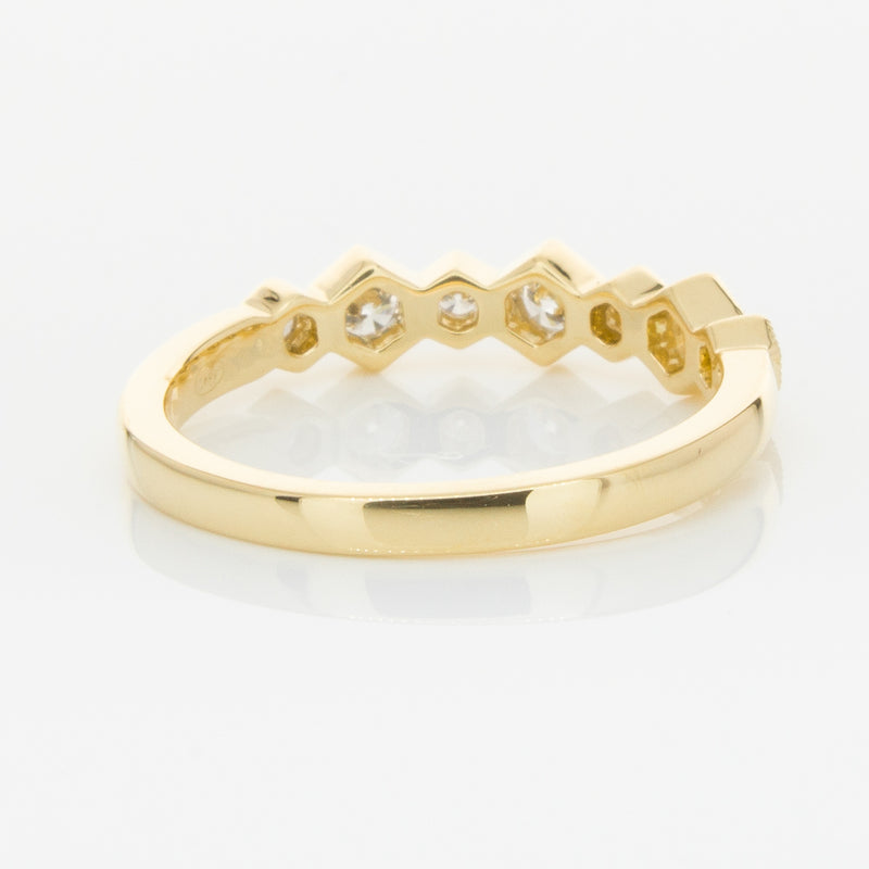 18ct Yellow Gold Diamond Deco Band-Ring-Walker & Hall