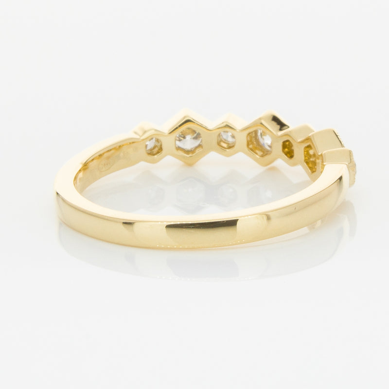 18ct Yellow Gold Diamond Deco Band-Ring-Walker & Hall