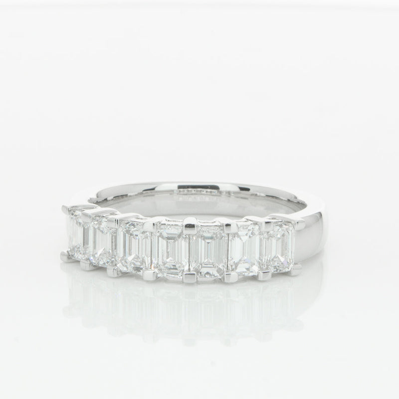 18ct White Gold 1.35ct Emerald Cut Diamond Asra Ring-Ring-Walker & Hall