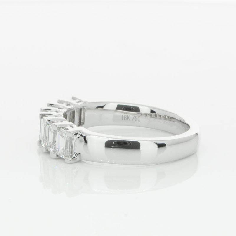 18ct White Gold 1.30ct Emerald Cut Diamond Asra Ring-Ring-Walker & Hall