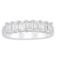 18ct White Gold 1.35ct Emerald Cut Diamond Asra Ring-Ring-Walker & Hall