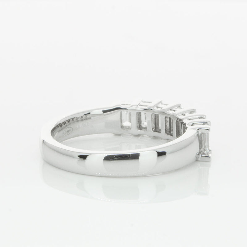 18ct White Gold 1.35ct Emerald Cut Diamond Asra Ring-Ring-Walker & Hall