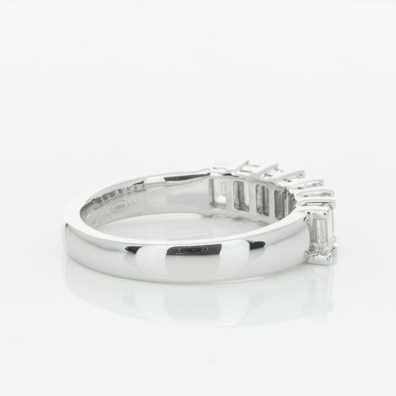 18ct White Gold 1.35ct Emerald Cut Diamond Asra Ring-Ring-Walker & Hall