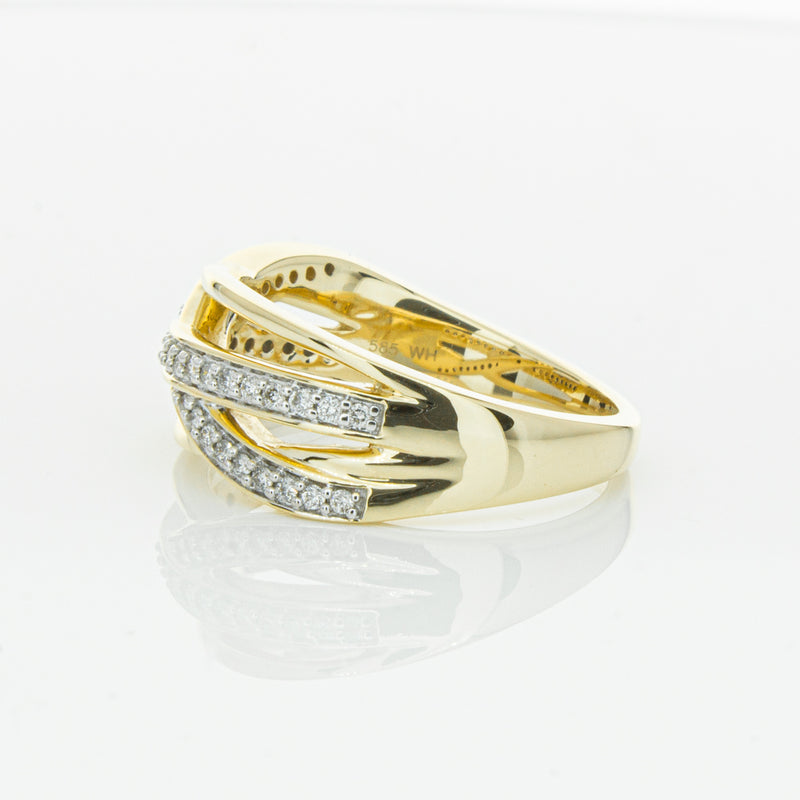 14ct Yellow Gold Diamond Nevaeh Band-Ring-Walker & Hall