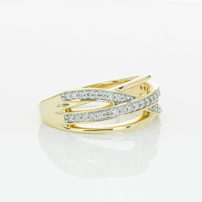 14ct Yellow Gold Diamond Nevaeh Band-Ring-Walker & Hall