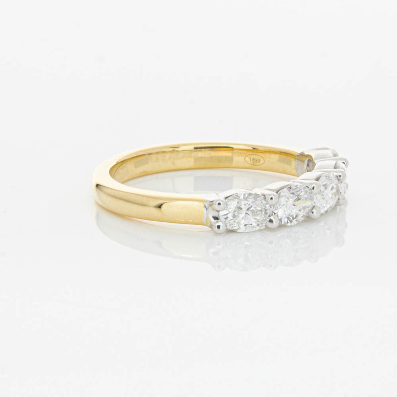 18ct Yellow Gold 1.01ct Oval Cut Diamond Panorama Ring-Ring-Walker & Hall