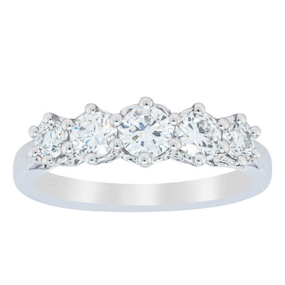 18ct White Gold Diamond Monarch Ring-Ring-Walker & Hall