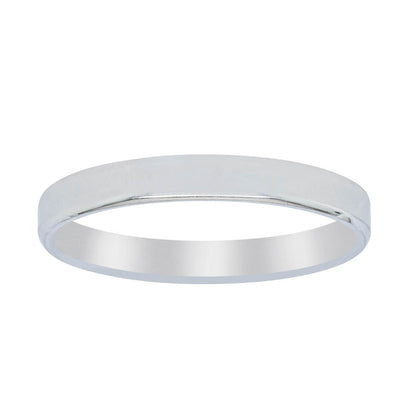 18ct White Gold 2.5mm Square Profile Band-Ring-Walker & Hall