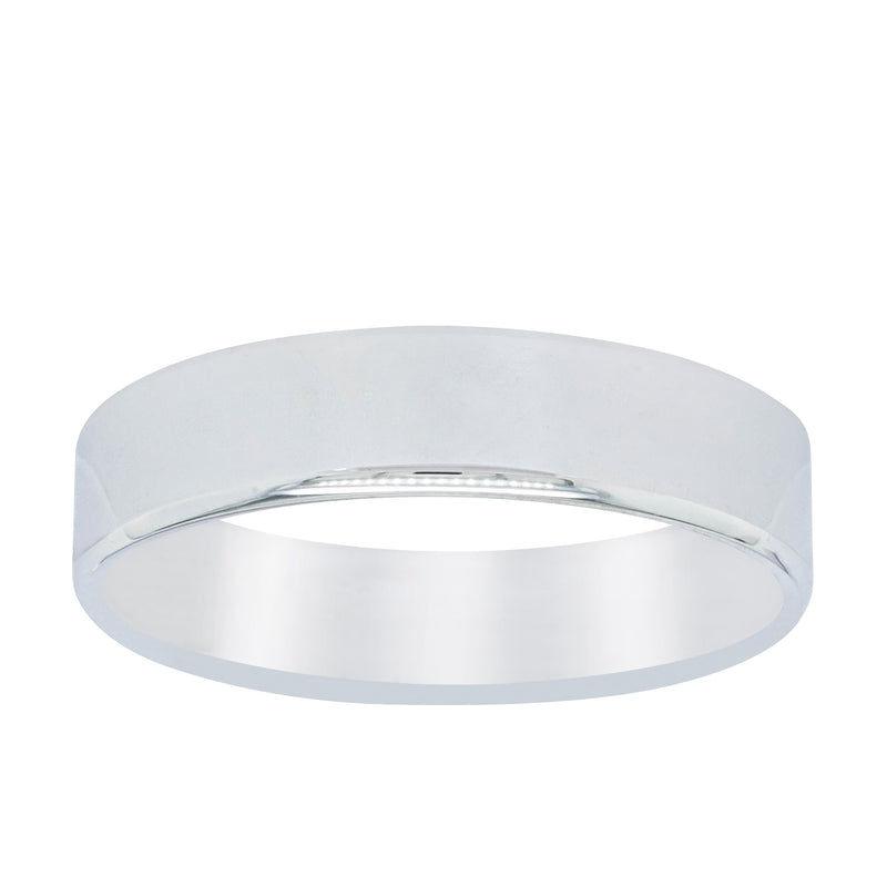 9ct White Gold 5mm Square Profile Band-Ring-Walker & Hall