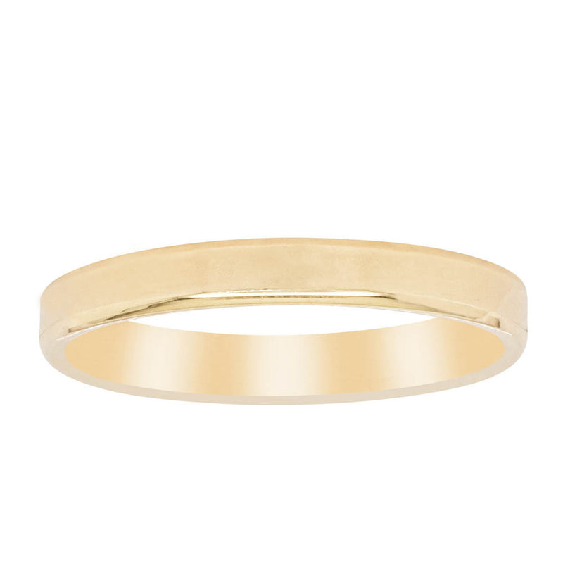 18ct Yellow Gold 2.5mm Square Profile Band-Ring-Walker & Hall