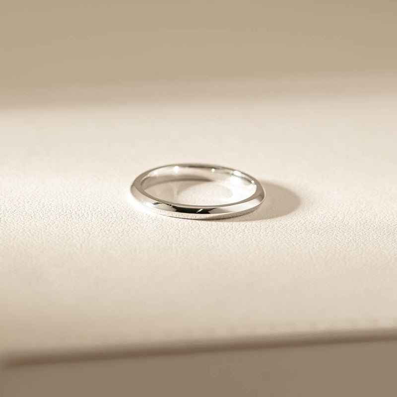 18ct White Gold Venetian Band-Ring-Walker & Hall