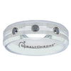 Cobalt Satin-Finish Beveled Edge Black Diamond Set 7.5mm Ring-Ring-Walker & Hall