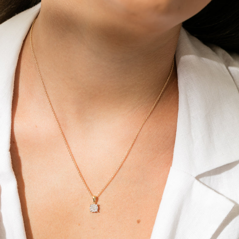 9ct Yellow Gold .26ct Diamond Galaxy Pendant-Necklace-Walker & Hall